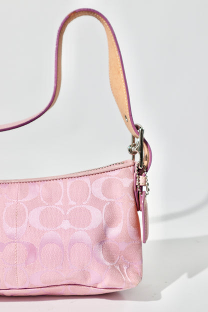 Coach Baby Pink Demi Baguette Shoulder Bag, Style 6371 (Rare Find)