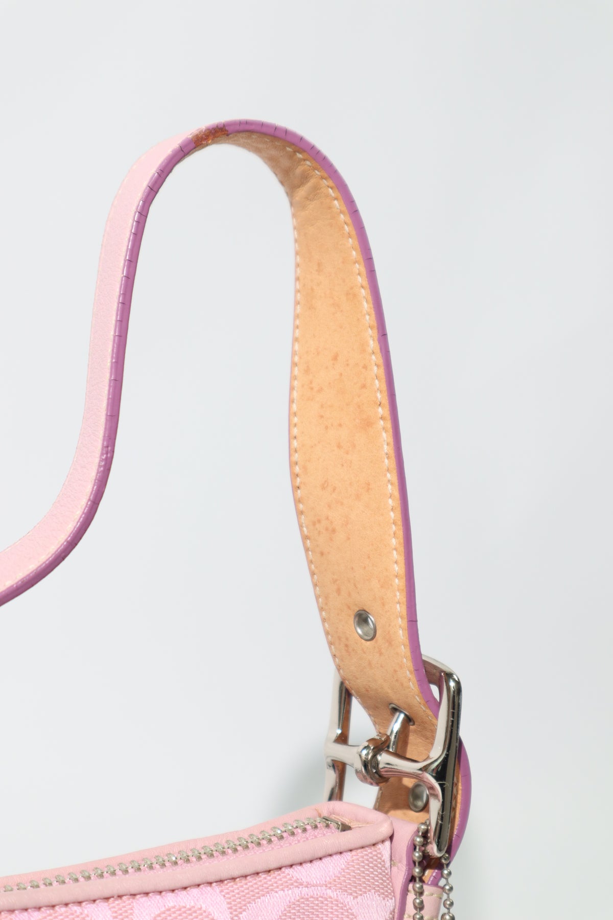 Coach Baby Pink Demi Baguette Shoulder Bag, Style 6371 (Rare Find)