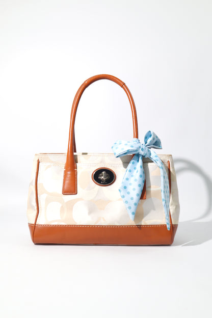 Coach Madeline Mini Tote in Cream with Scarf, style 11820