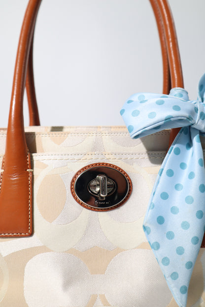 Coach Madeline Mini Tote in Cream with Scarf, style 11820