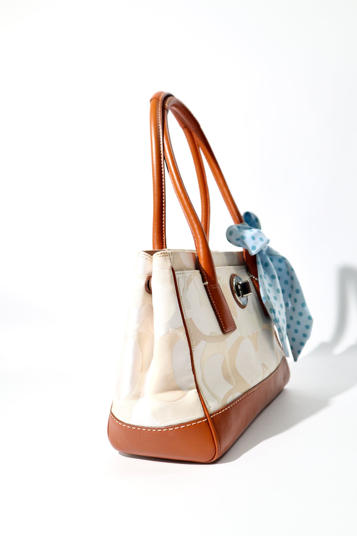 Coach Madeline Mini Tote in Cream with Scarf, style 11820