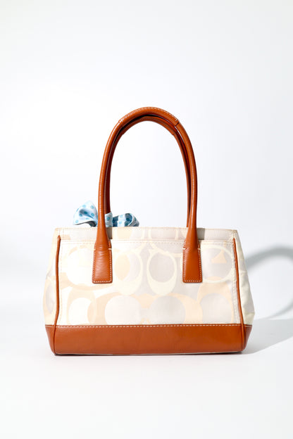 Coach Madeline Mini Tote in Cream with Scarf, style 11820