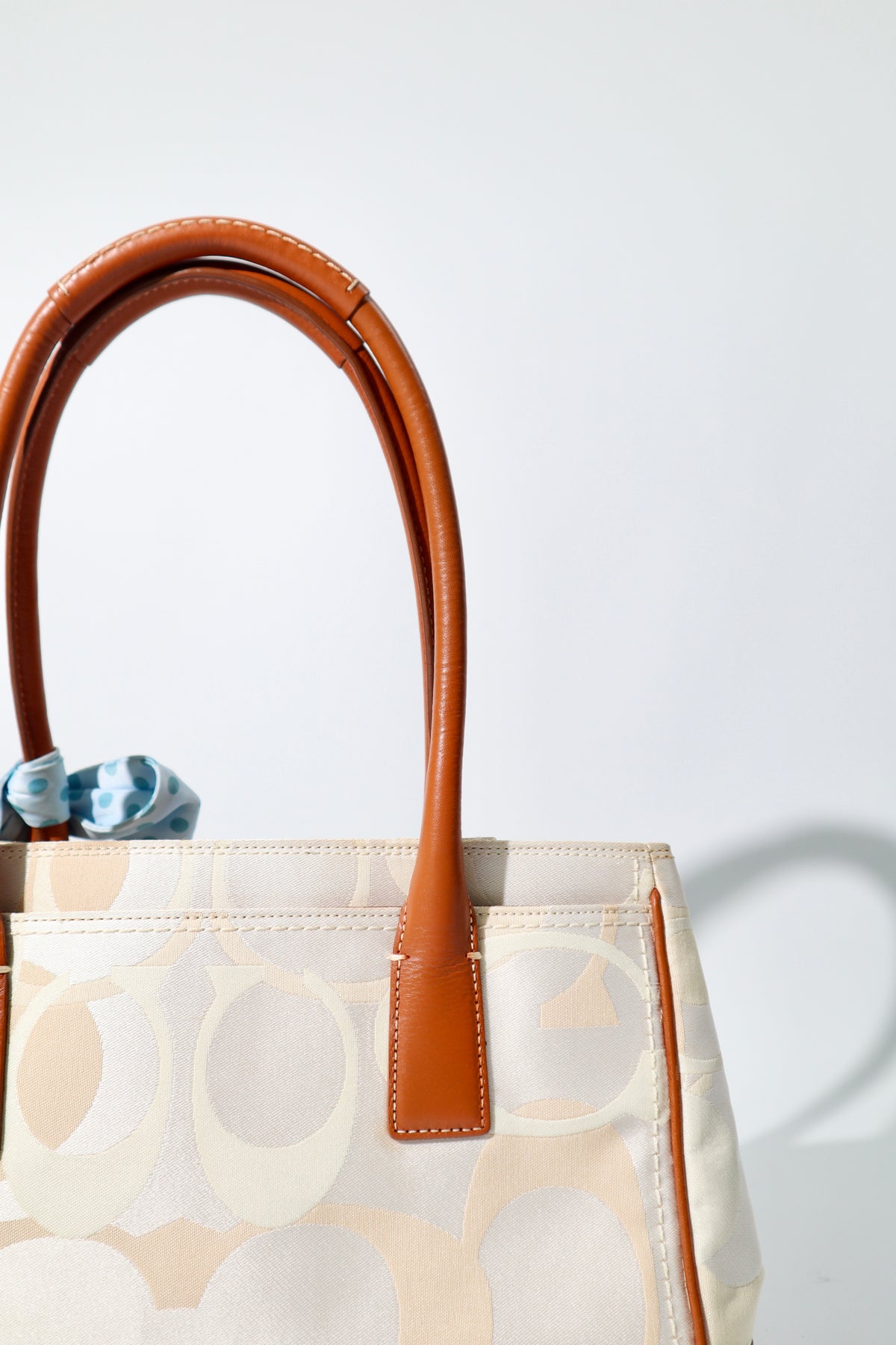 Coach Madeline Mini Tote in Cream with Scarf, style 11820