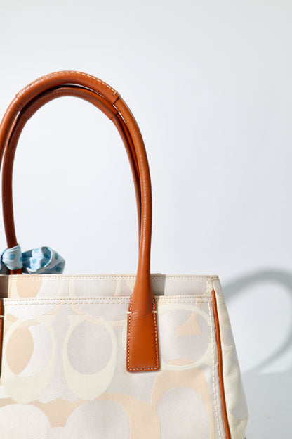 Coach Madeline Mini Tote in Cream with Scarf, style 11820