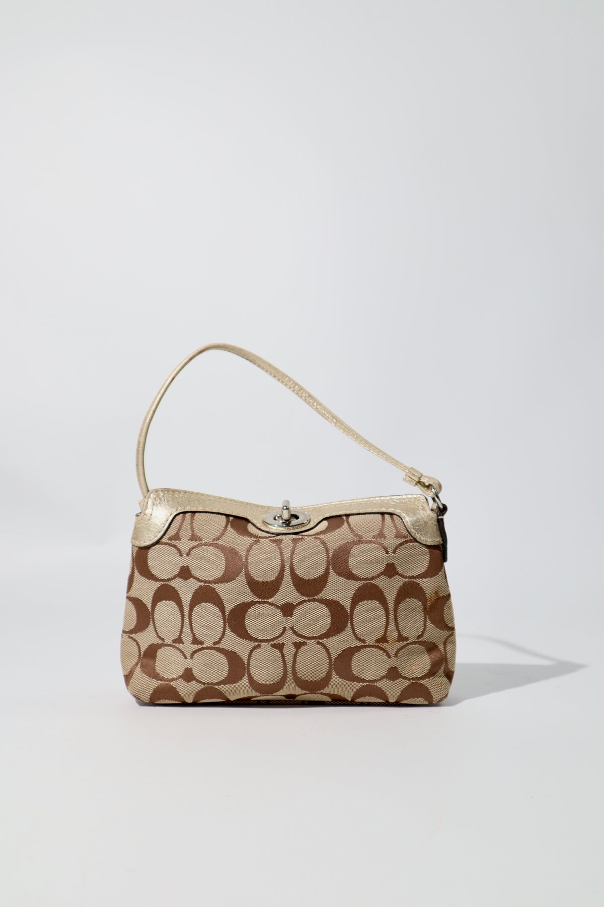 Coach Signature Jacquard Turnlock Mini Accessory Pouch