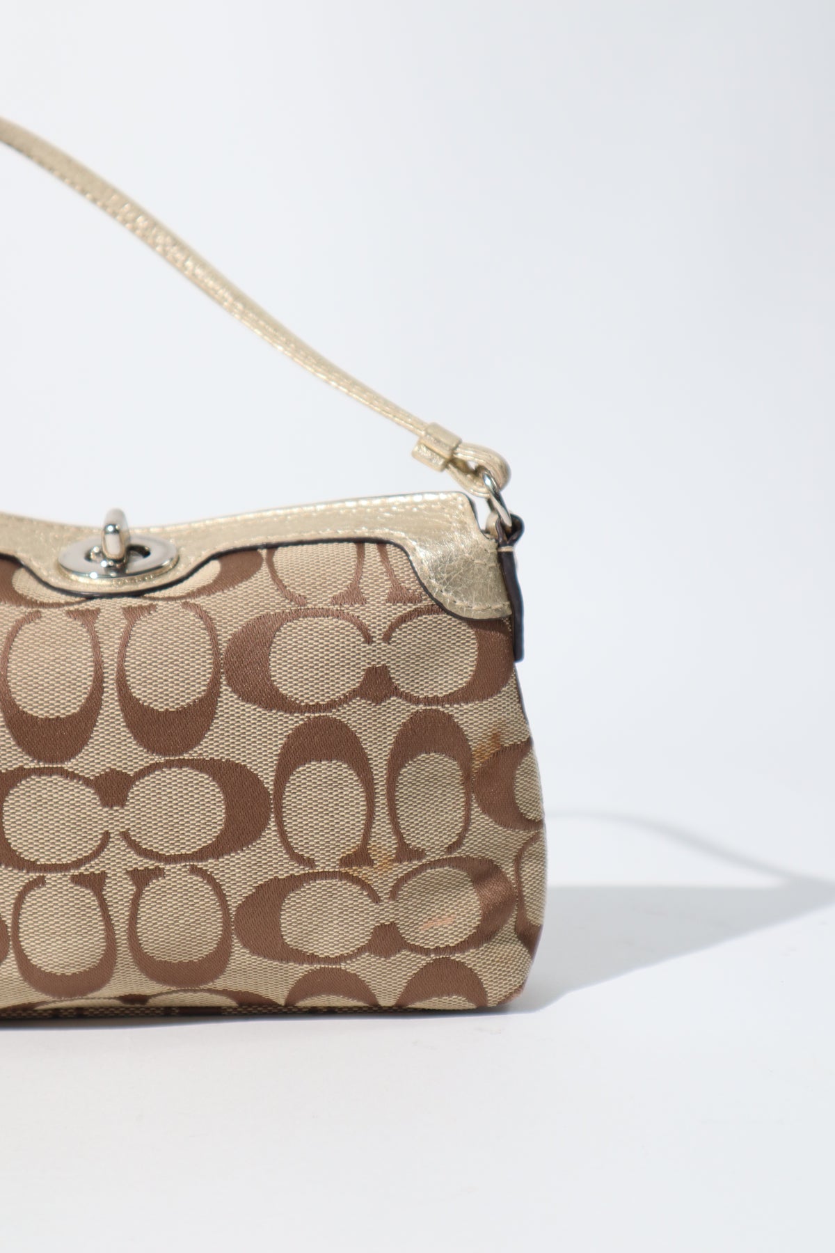 Coach Signature Jacquard Turnlock Mini Accessory Pouch