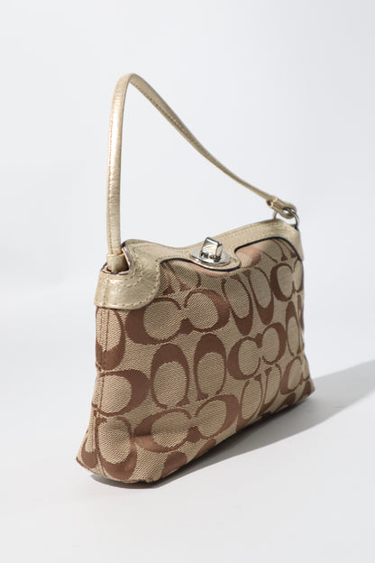 Coach Signature Jacquard Turnlock Mini Accessory Pouch