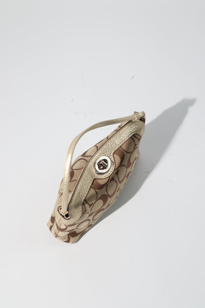 Coach Signature Jacquard Turnlock Mini Accessory Pouch