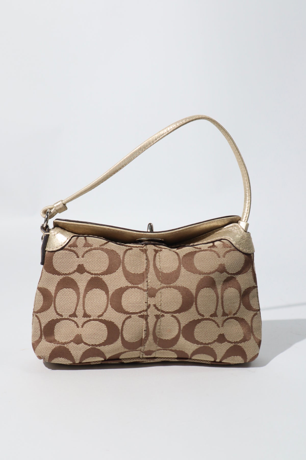 Coach Signature Jacquard Turnlock Mini Accessory Pouch