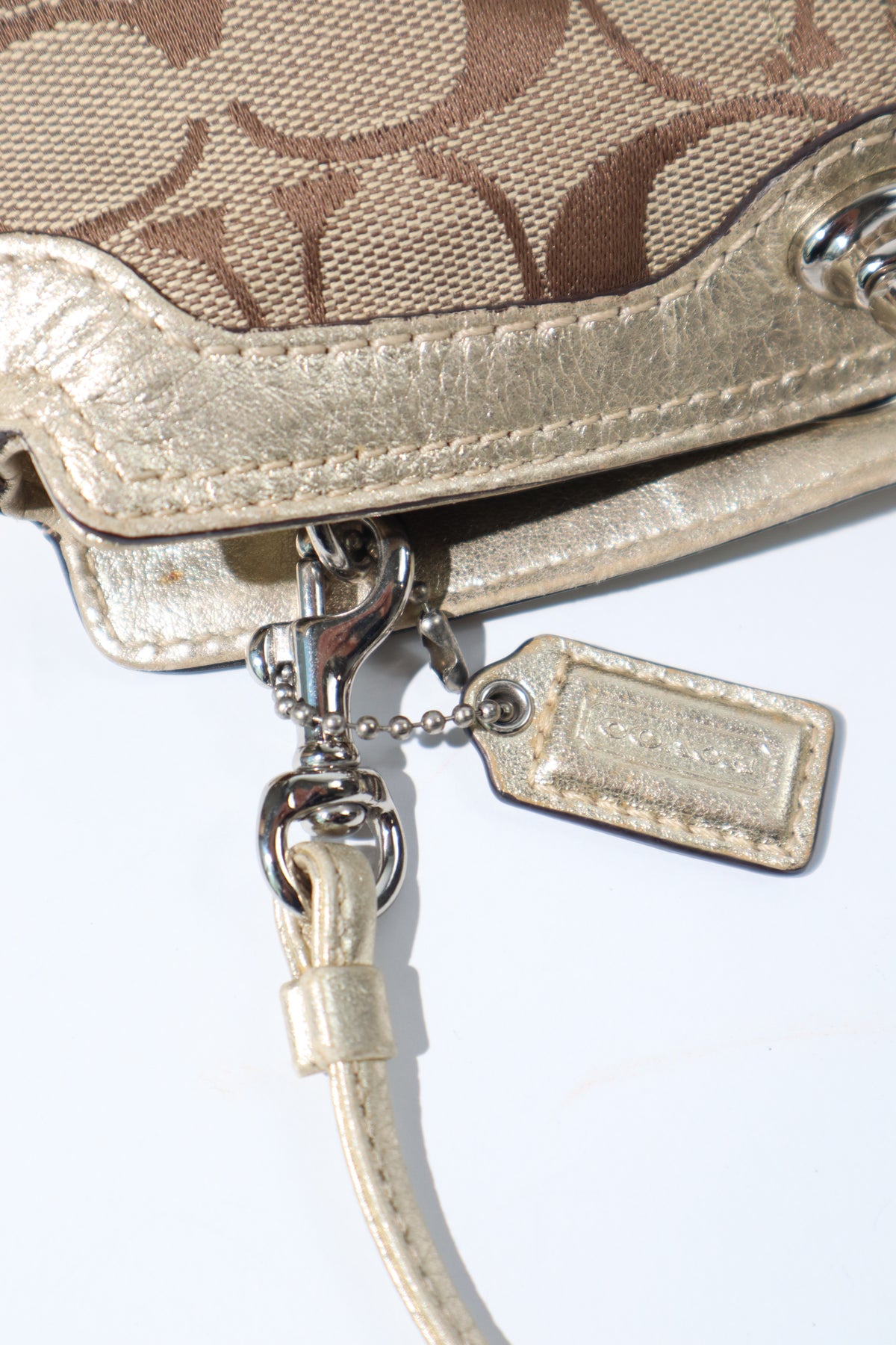 Coach Signature Jacquard Turnlock Mini Accessory Pouch