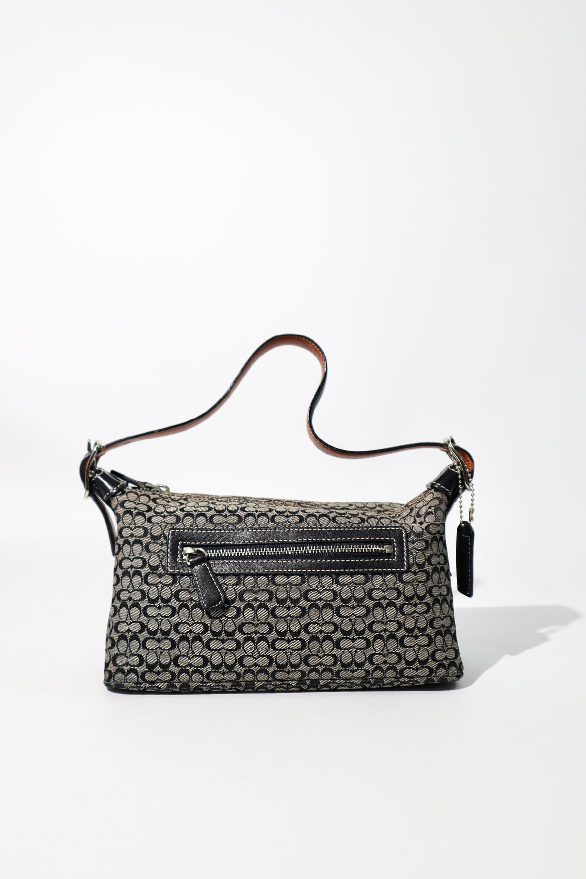 Vintage Coach Signature Umhängetasche in Schwarz/Grau (6044)