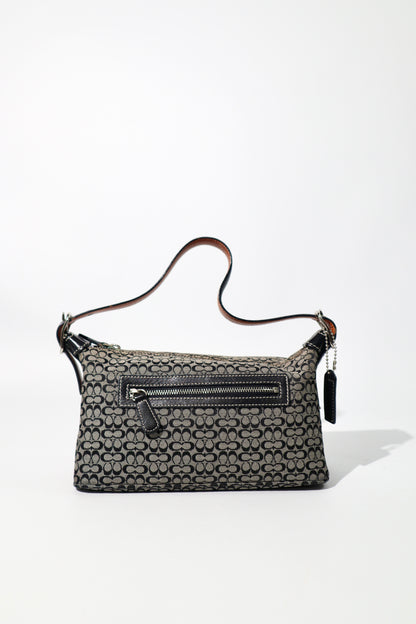 Vintage Coach Signature Umhängetasche in Schwarz/Grau (6044)