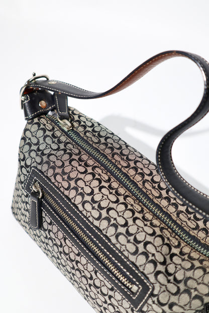 Vintage Coach Signature Umhängetasche in Schwarz/Grau (6044)