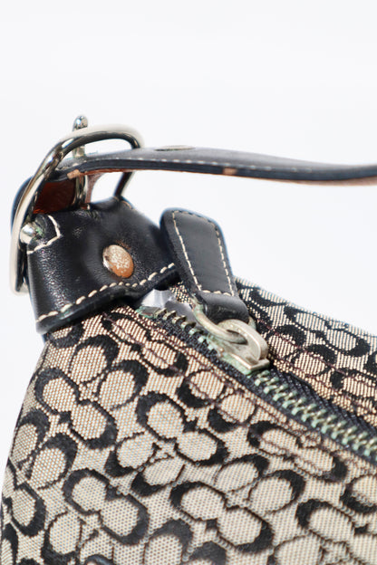 Vintage Coach Signature Umhängetasche in Schwarz/Grau (6044)