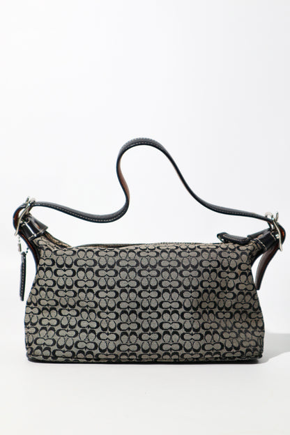 Vintage Coach Signature Umhängetasche in Schwarz/Grau (6044)