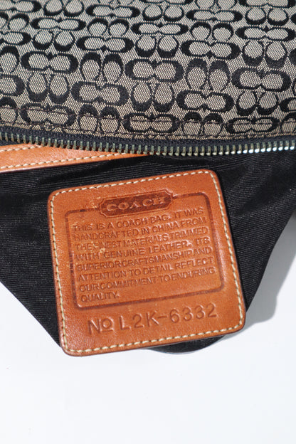 Vintage Coach Signature Umhängetasche in Schwarz/Grau (6044)