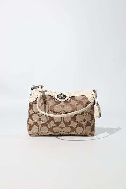 Coach Signature Jacquard Turnlock Mini Accessory Pouch