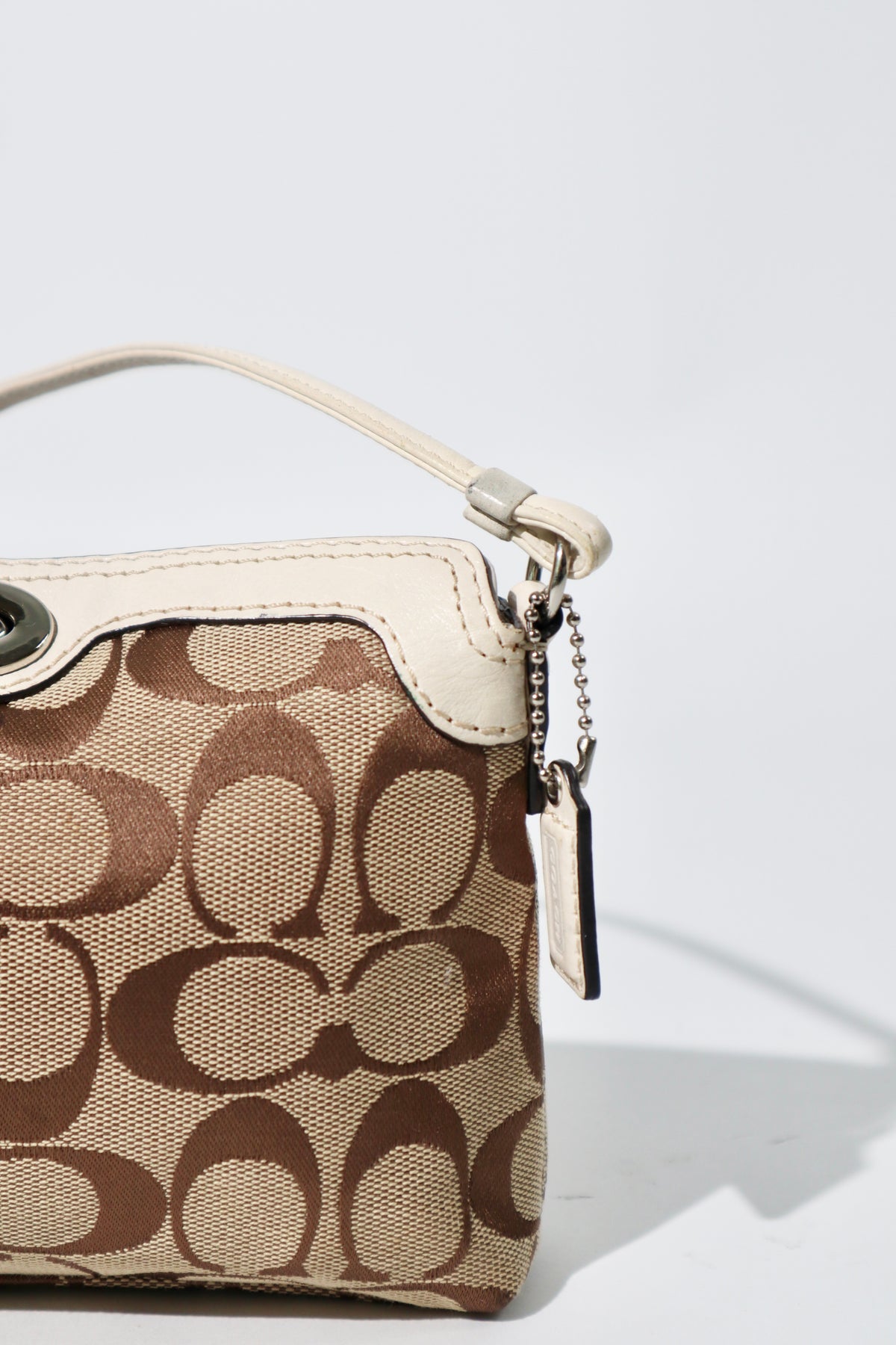 Coach Signature Jacquard Turnlock Mini Accessory Pouch