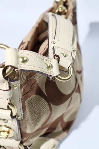 Coach Signature Mini Carly Bag with White Leather Detail - 10619