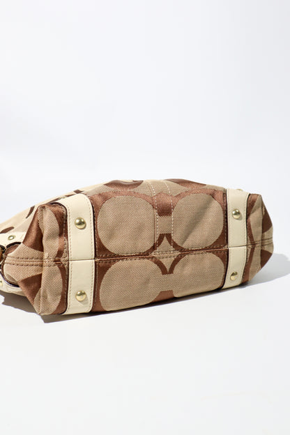 Coach Signature Mini Carly Bag with White Leather Detail - 10619