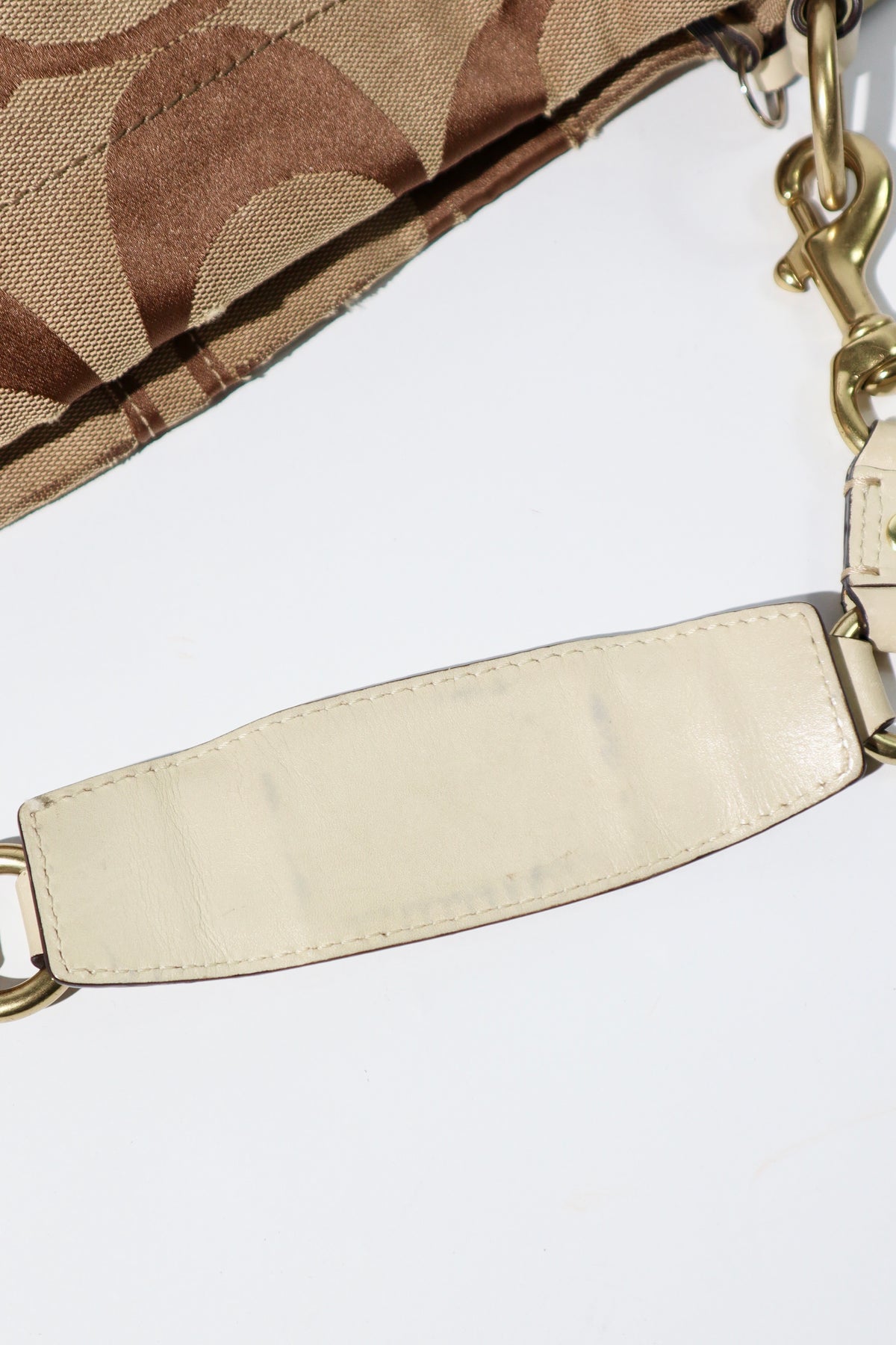 Coach Signature Mini Carly Bag with White Leather Detail - 10619