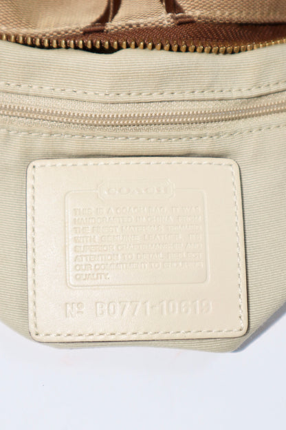 Coach Signature Mini Carly Bag with White Leather Detail - 10619