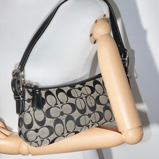 Coach Vintage 2004 Baguette Shoulder Bag in Black & Grey (8K01)