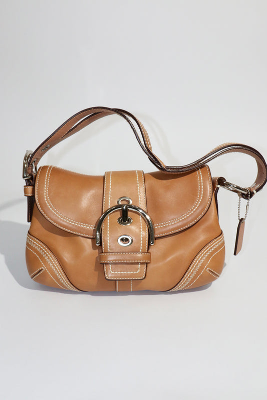 Vintage Coach 2008 Signature Soho Belt Shoulder Bag in Brown (10577)