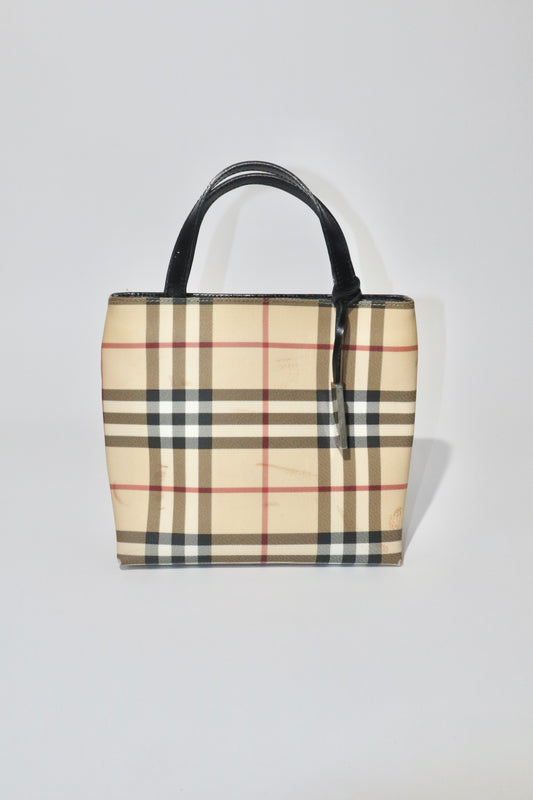 Burberry Beige Check Mini Tote Bag - Girl Seazon
