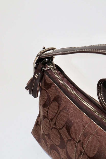 Vintage Coach Chocolate Brown Baguette Demi Shoulder Bag