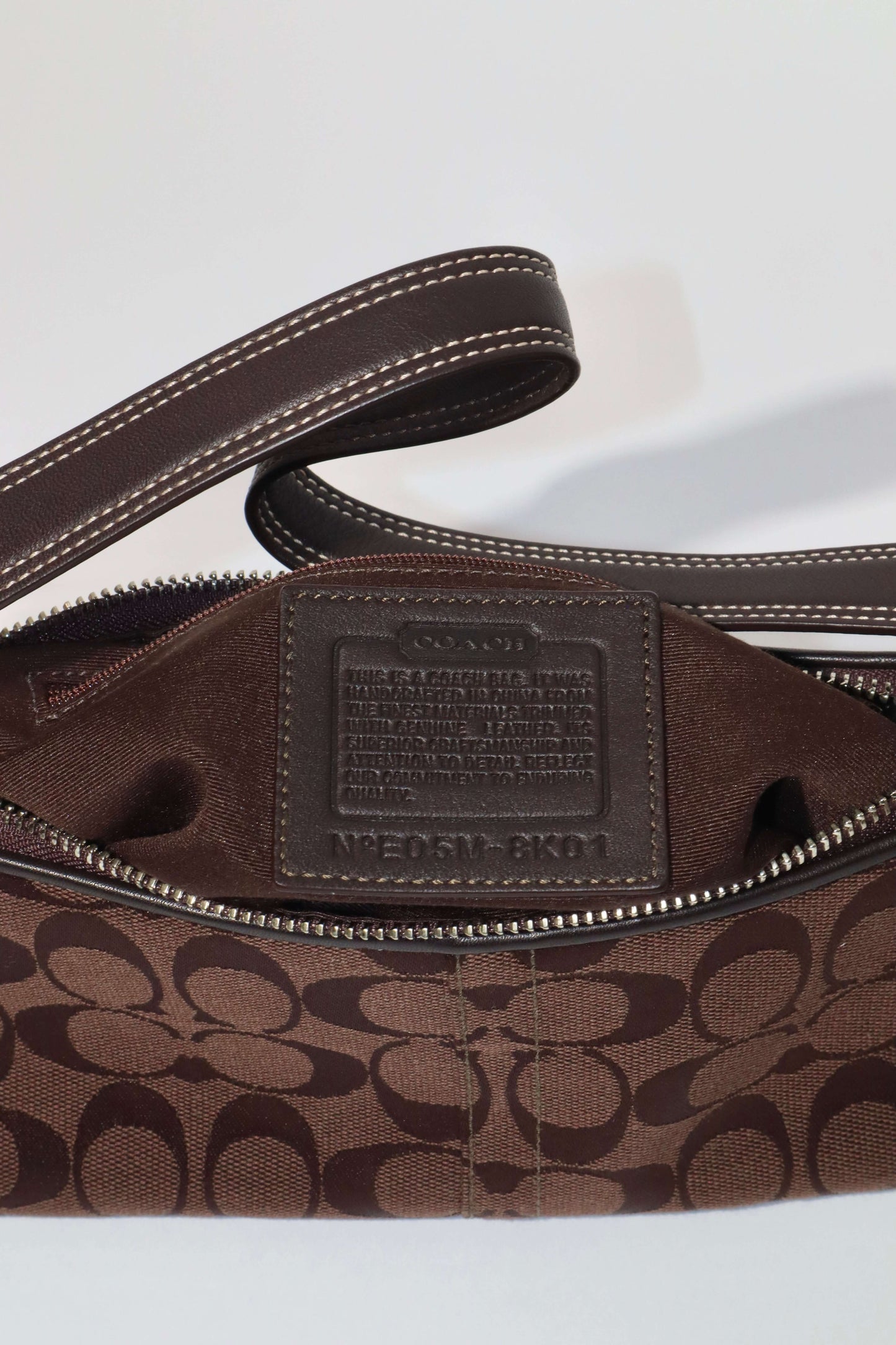 Vintage Coach Chocolate Brown Baguette Demi Shoulder Bag