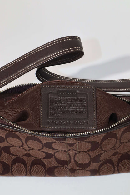 Vintage Coach Chocolate Brown Baguette Demi Shoulder Bag