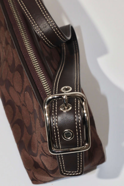 Vintage Coach Chocolate Brown Baguette Demi Shoulder Bag