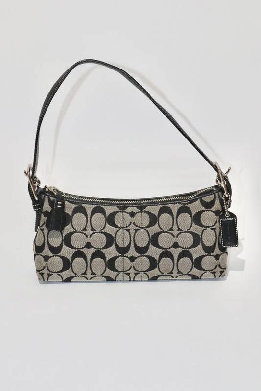 Coach Vintage 2004 Baguette Shoulder Bag in Black & Grey (8K01)