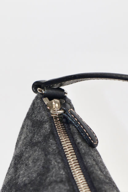 Coach Small Demi Shoulder Bag in Brown Signature Jacquard Wool-Blend