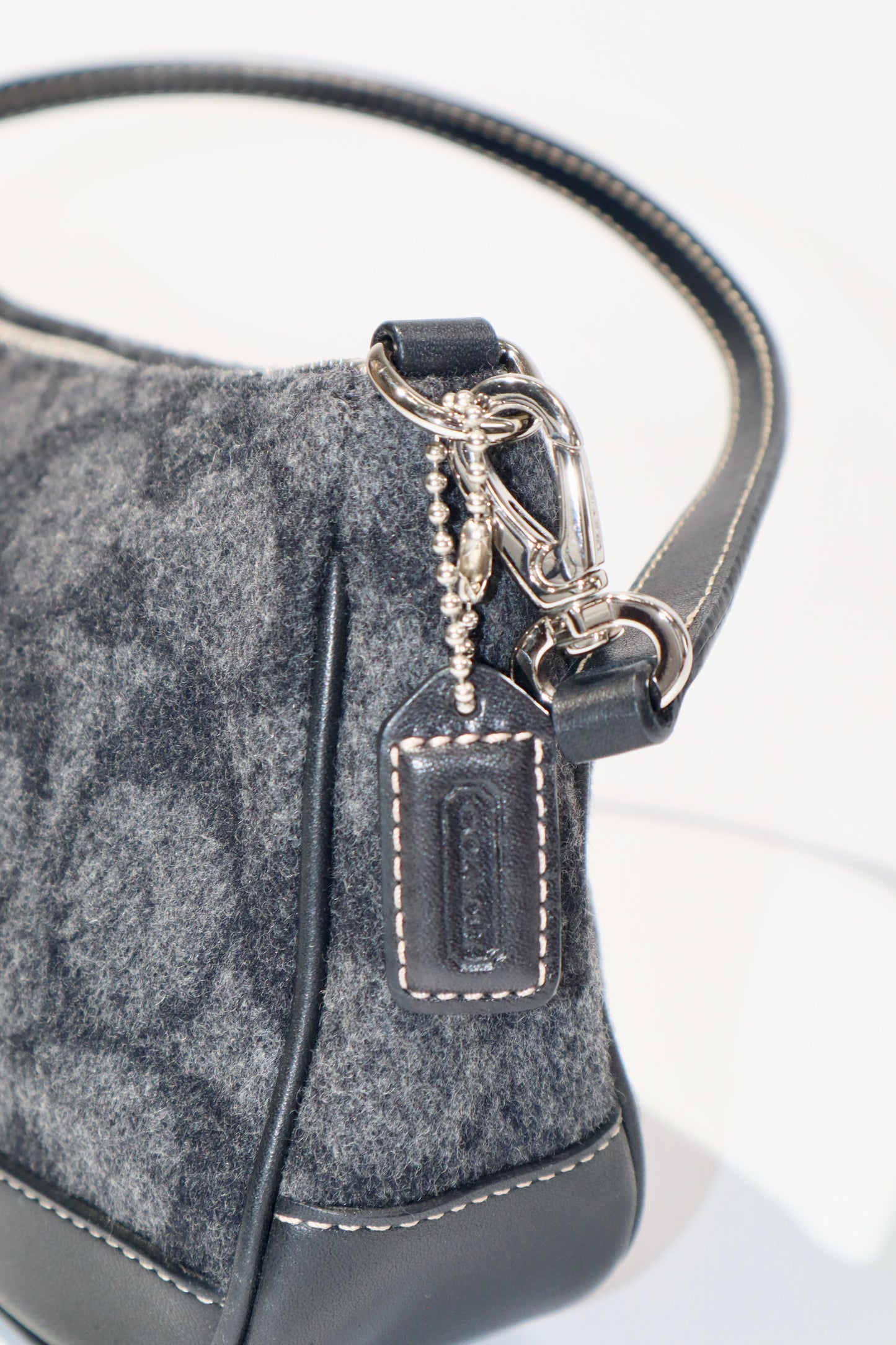 Coach Small Demi Shoulder Bag in Brown Signature Jacquard Wool-Blend