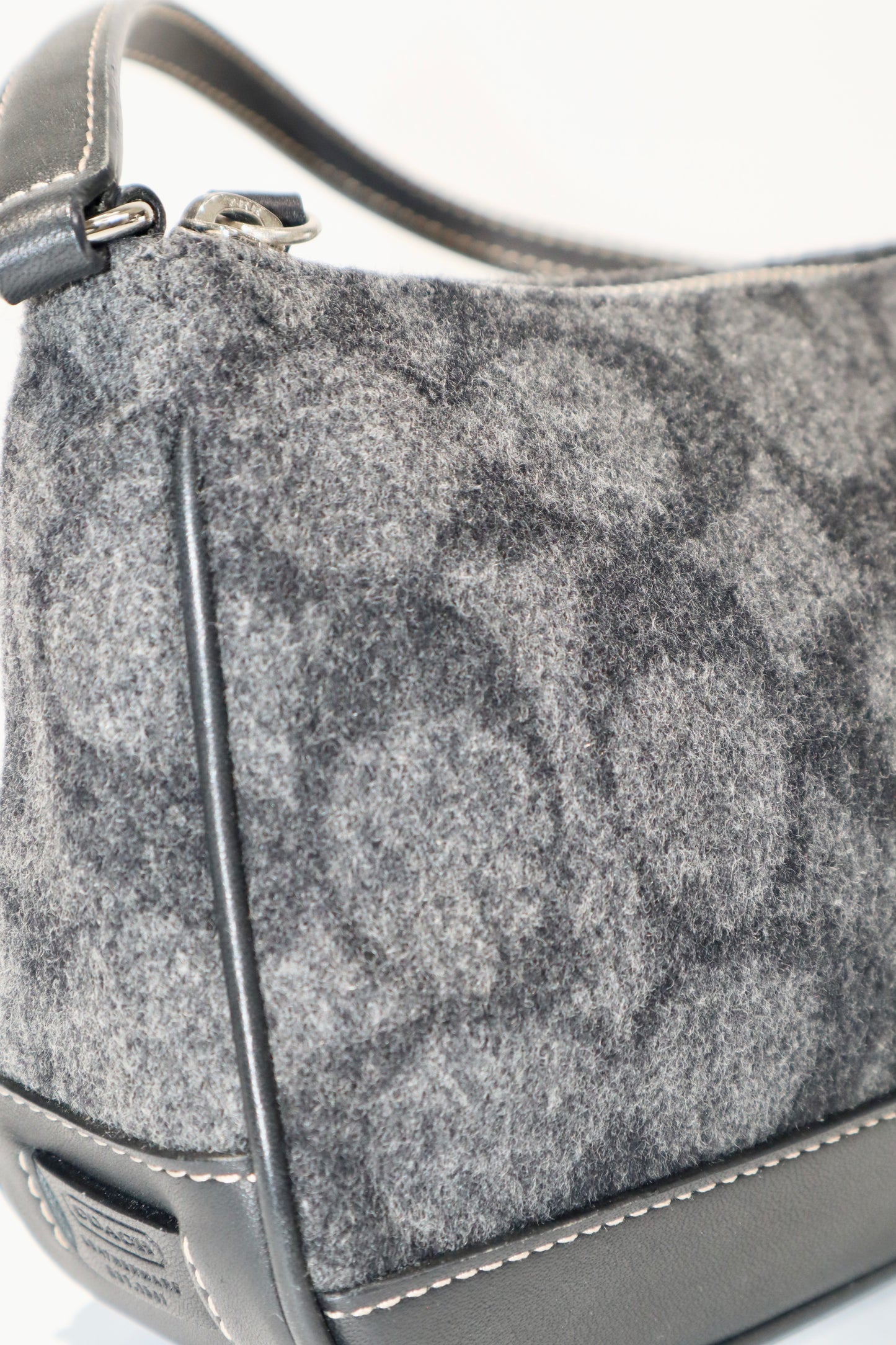 Coach Small Demi Shoulder Bag in Brown Signature Jacquard Wool-Blend