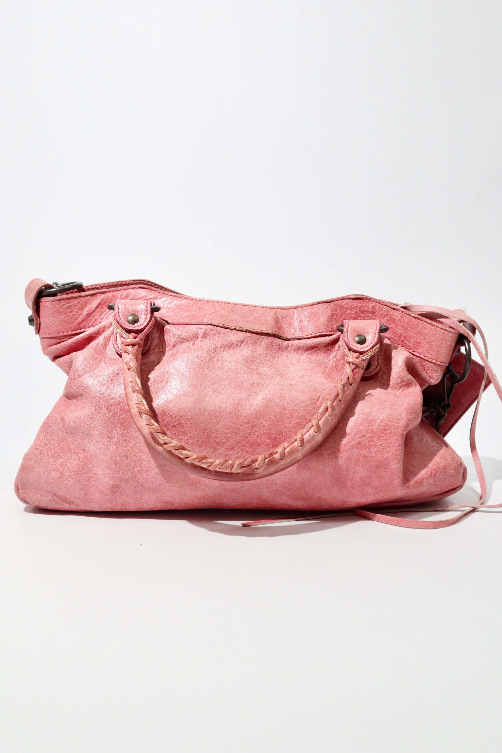 Balenciaga The First’ Pink Leather 2-Way Handbag back view 