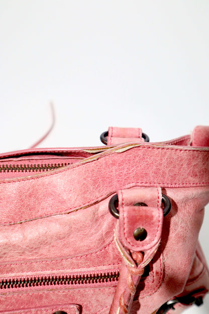 Balenciaga The First’ Pink Leather 2-Way Handbag view of top exterior 
