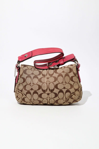 Vintage Coach 2007 Signature Soho Belt Shoulder Bag in Pink from the back