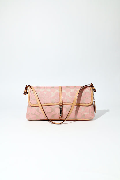 Vintage Coach 2002 Hampton Clip Demi Shoulder Bag in Peach front view 
