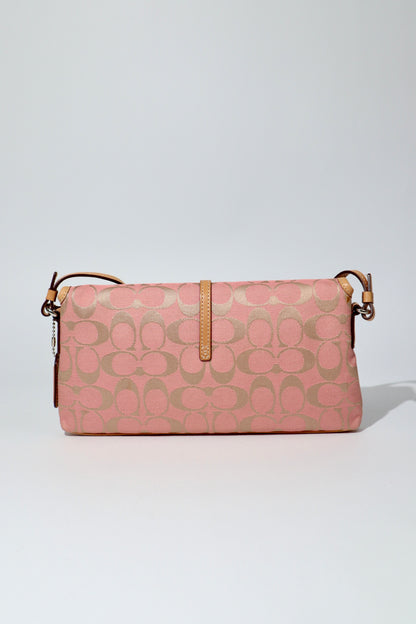 Vintage Coach 2002 Hampton Clip Demi Shoulder Bag in Peach back view 