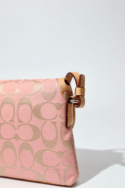 Vintage Coach 2002 Hampton Clip Demi Shoulder Bag in Peach side exterior view 