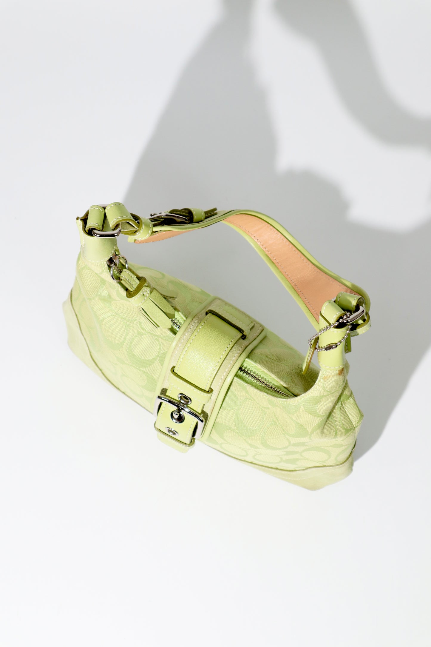 Vintage Coach 2004 Lime Green Hobo Shoulder Bag top view