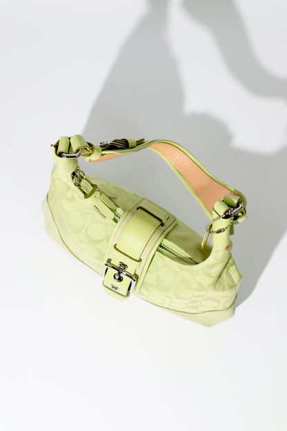 Vintage Coach 2004 Lime Green Hobo Shoulder Bag top view