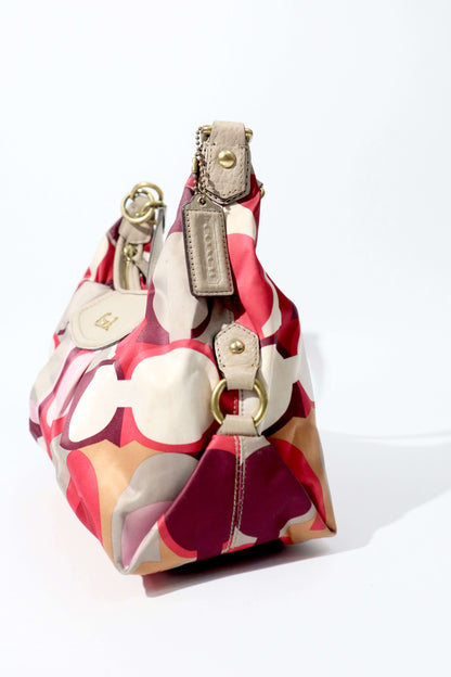 Coach Ashley Drawn Scarf Print Hobo Shoulder Bag