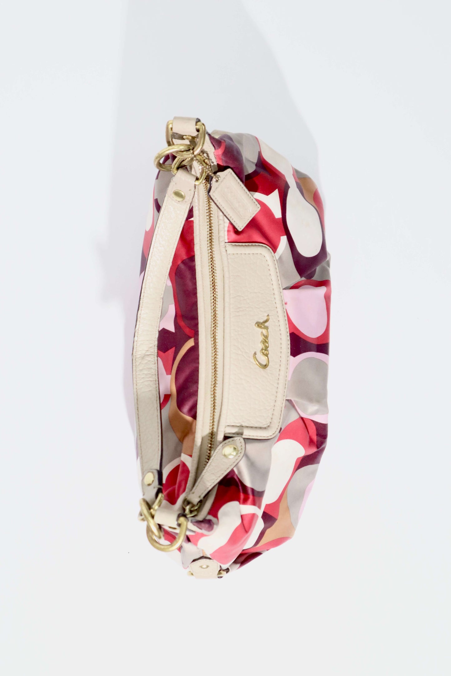 Coach Ashley Drawn Scarf Print Hobo Shoulder Bag