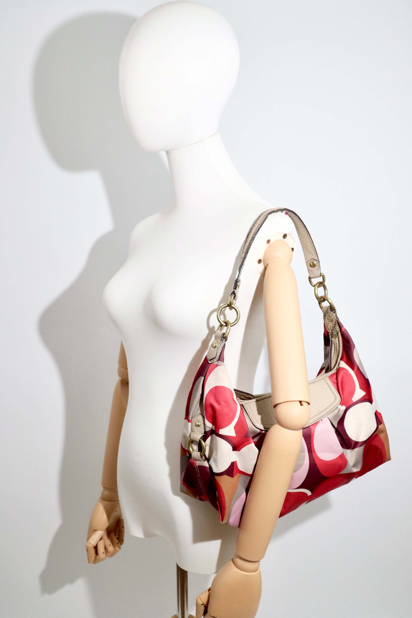 Coach Ashley Drawn Scarf Print Hobo Shoulder Bag