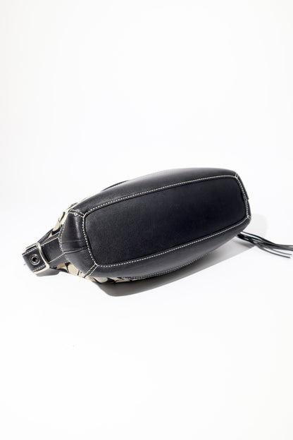 Coach Y2K East West Demi Shoulder Bag in Signature Black/Grey Canvas (9363)