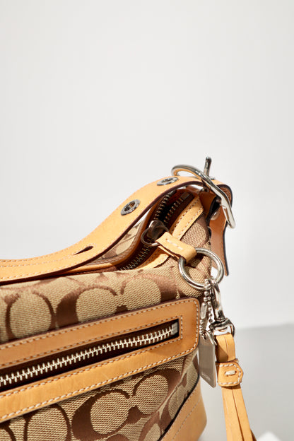 Coach Y2K East West Demi Shoulder Bag in Signature Khaki Canvas